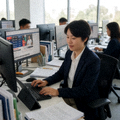 体育新闻编辑室内工作人员整理赛事资讯